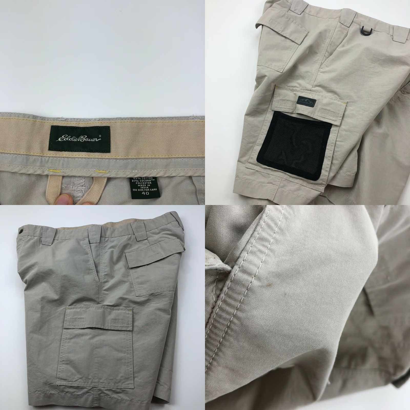 Eddie Bauer Eddie Bauer 40 Mens Beige Cargo Casual Flat Front Walking Shorts Size US 40 / EU 56 - 8 Thumbnail