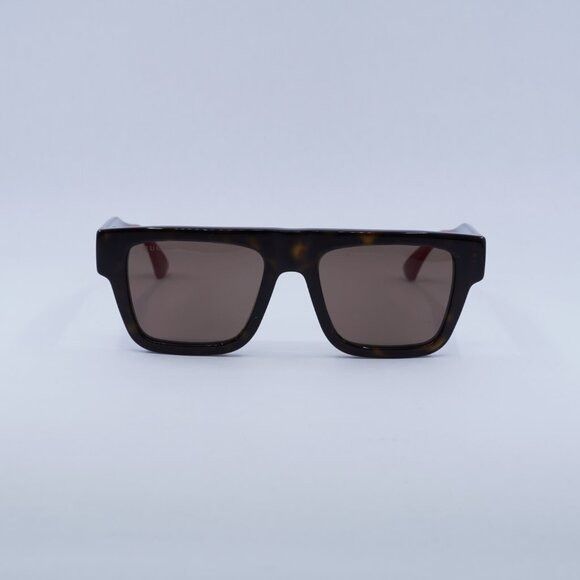 Gucci Gucci GG1868S 002 Sunglasses Havana/Blue/Red Square Frame Size ONE SIZE - 2 Thumbnail