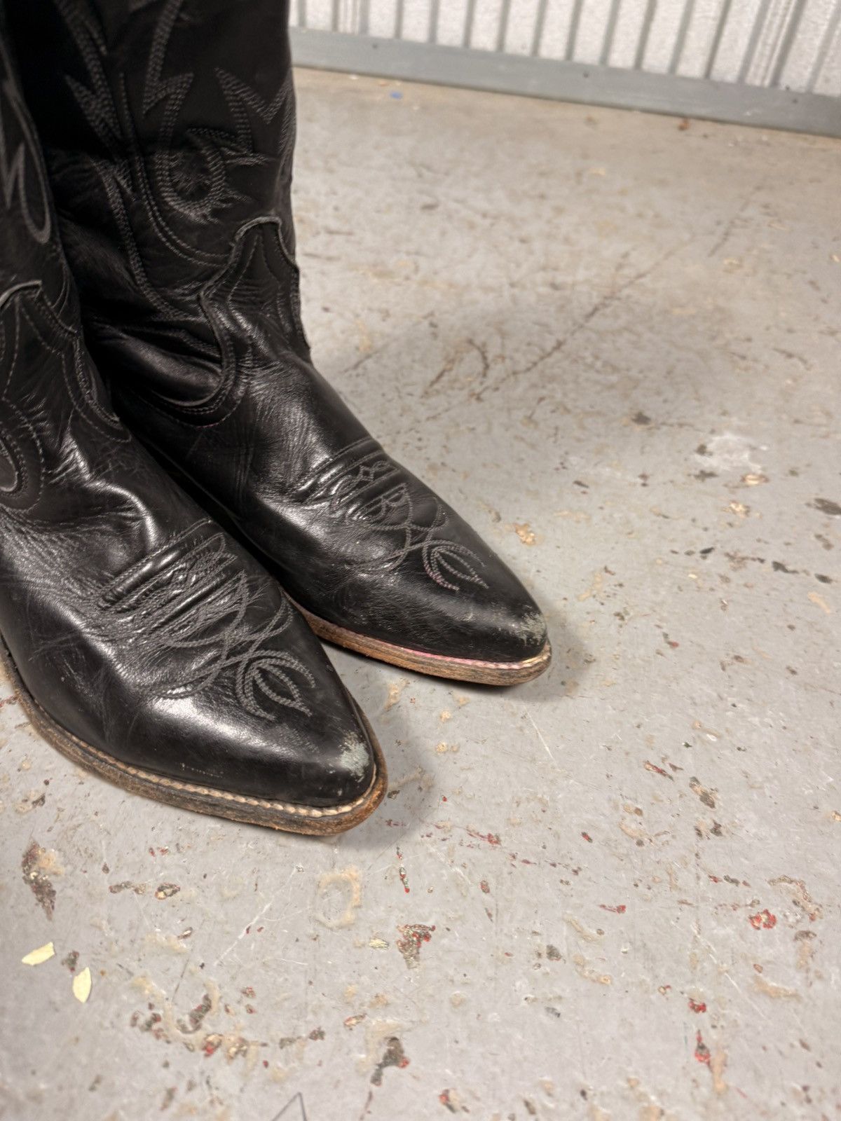 Boulet 90s Vintage Boulet Canada Made All Black Cowboy Boots Size US 7.5 / EU 40-41 - 2 Thumbnail
