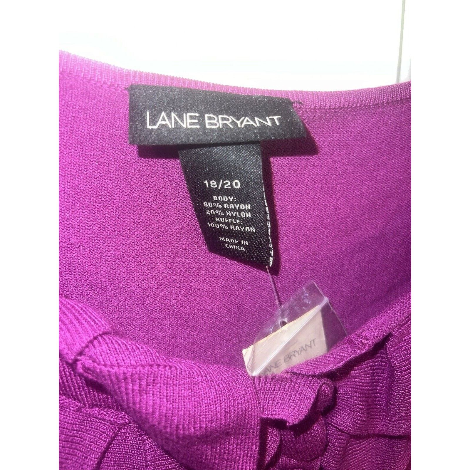 Other LANE BRYANT Blouse Fuchsia Pink 18/20 Ruffle Womens Shirt Size XXL / US 16-18 / IT 52-54 - 2 Thumbnail