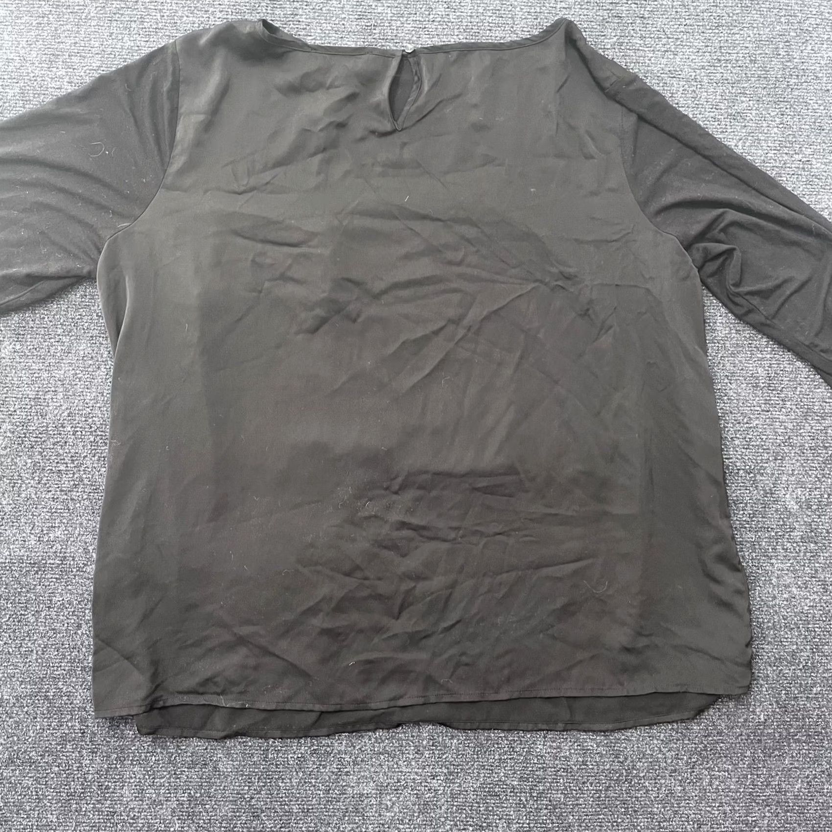 Ralph Lauren VINTAGE Lauren Ralph Lauren Shirt Blouse Womens 2X Black Long Sleeve Keyhole Back Boat Neck Size XXL / US 16-18 / IT 52-54 - 3 Thumbnail
