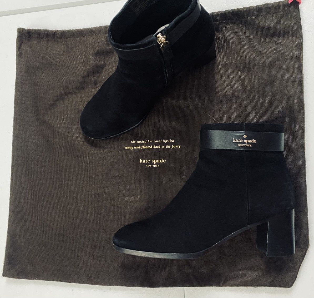 Kate Spade Kate Spade NY Black Suede Logo Ankle Morgan Bootie 9 US VGC Size US 9 / IT 39 - 5 Thumbnail