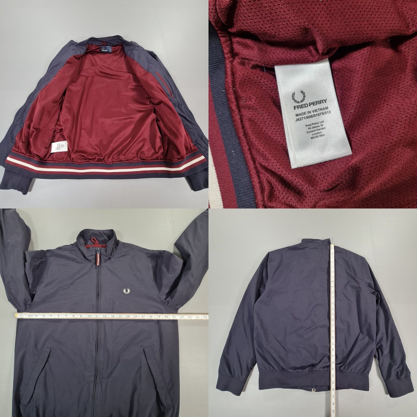 Fred Perry Fred Perry Mens Jacket Navy Blue Small Lightweight Windbreaker Full Zip Woven Size US S / EU 44-46 / 1 - 8 Thumbnail