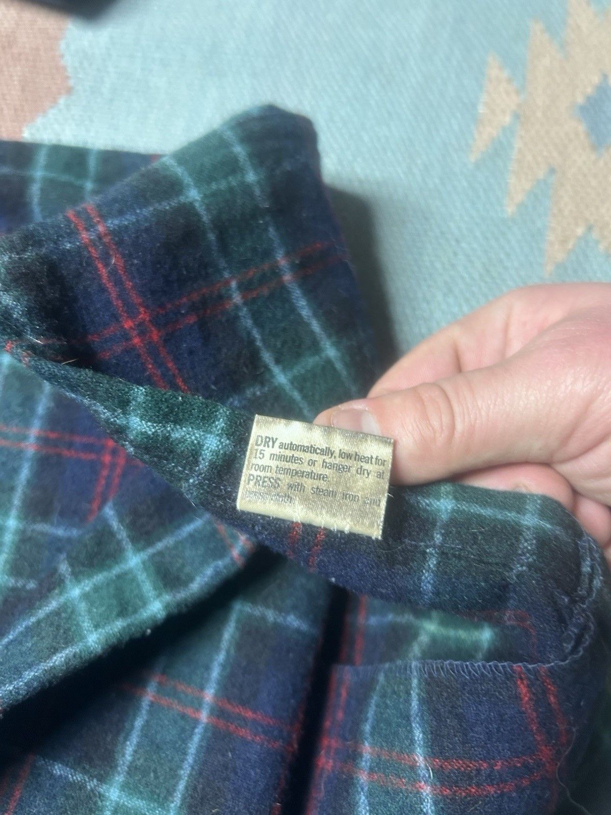 Vintage 60s Pendleton wool board shirt loop collar plaid M