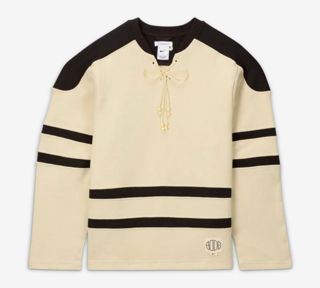 image of Bode Recreation Lacing Knit Cream Brown Men's Confirmed (Size Large)