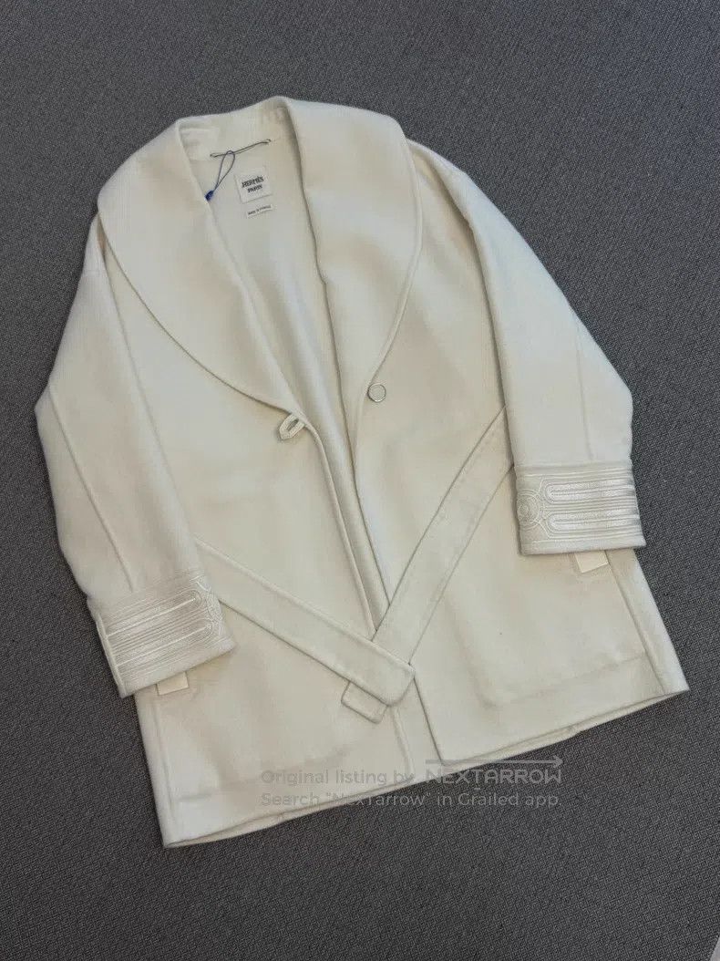 Hermes Hermes Knitted cuff collar overcoat Size XS / US 0-2 / IT 36-38 - 1 Thumbnail