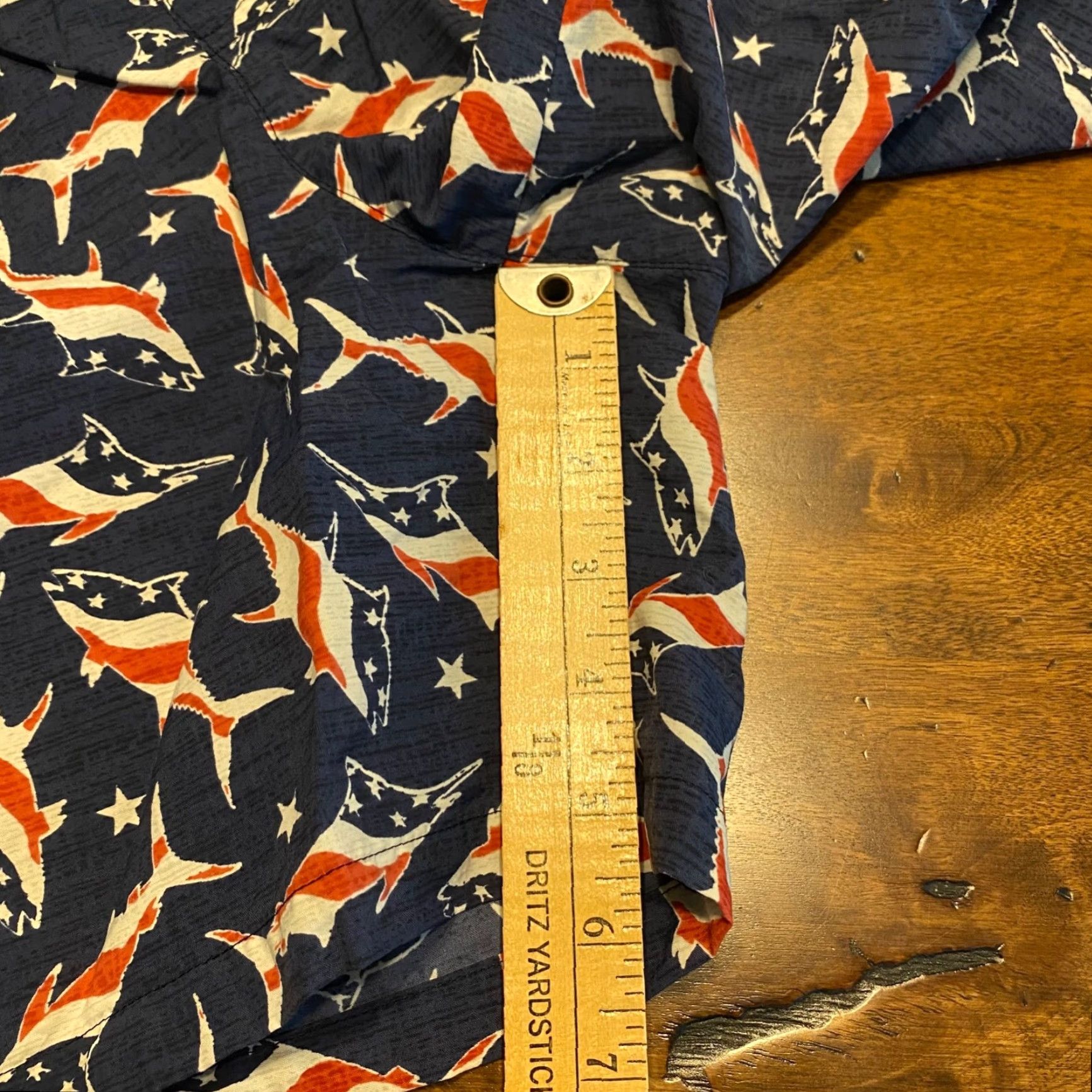 Vintage Columbia PFG Swim Trunks Mens S Blue Red Fish Drawstring Board Shorts 6" Beach Sports Mens Size US 29 - 7 Thumbnail