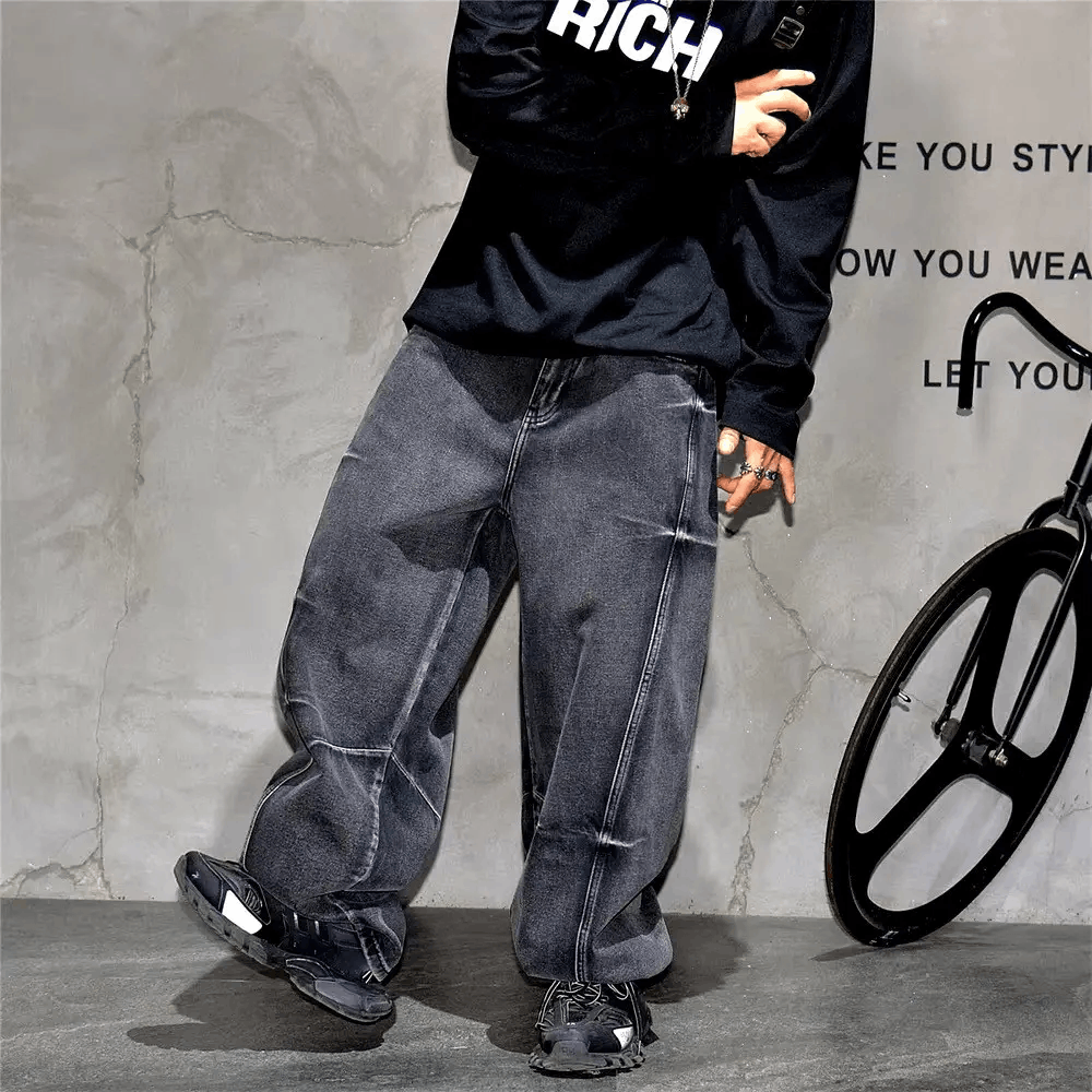 Designer × Jean Streetwear Baggy Vintage Washed Jeans Pants Size US 32 / EU 48 - 3 Thumbnail