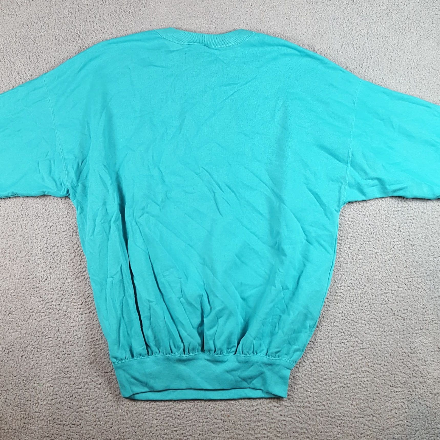 Vintage VINTAGE Carlton Sweatshirt Teal Oversized Crewneck Sweatshirt Women L Blue 80s 90s College Sports Pullover Jumpers Size L / US 10 / IT 46 - 5 Thumbnail