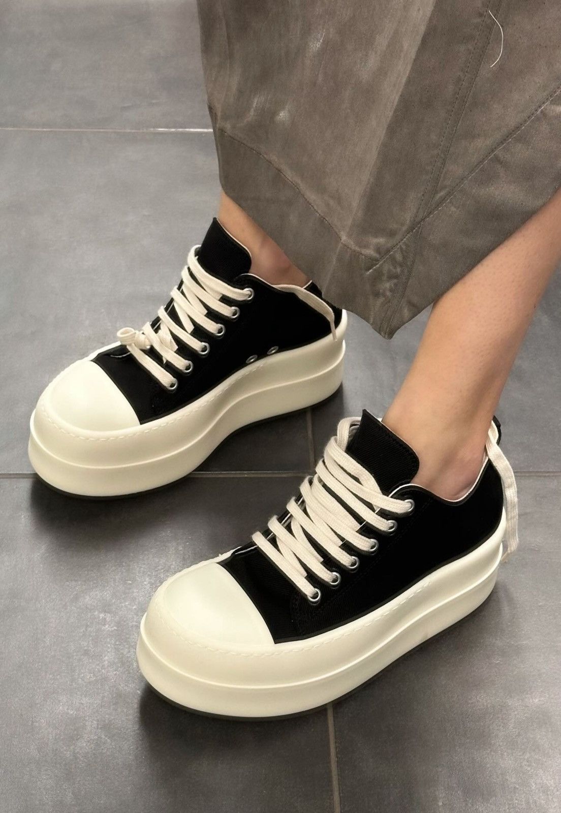 Last Size Rick Owens Drkshdw Woven Double Bumper Sneakers