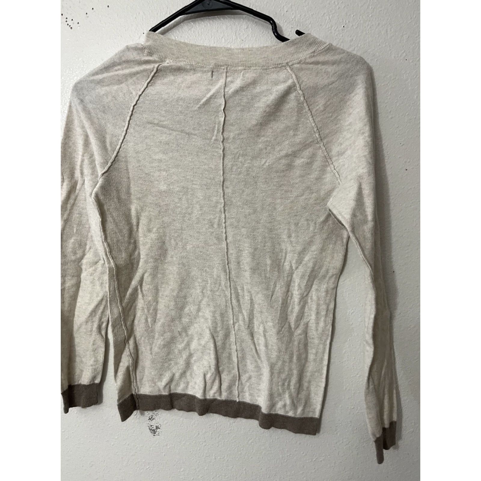 Gap VINTAGE Gap Women Pullover Sweater XS Ivory Cotton V-Neck Casual Smart Fall Winter Size XS / US 0-2 / IT 36-38 - 3 Thumbnail