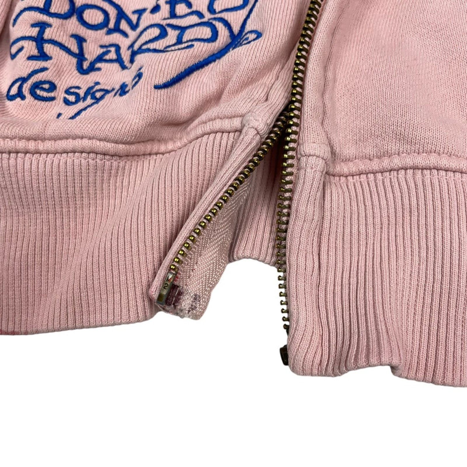 Ed Hardy Ed Hardy Women's Pink Cotton Full Zip Hooded Jacket Medium Size M / US 6-8 / IT 42-44 - 5 Thumbnail