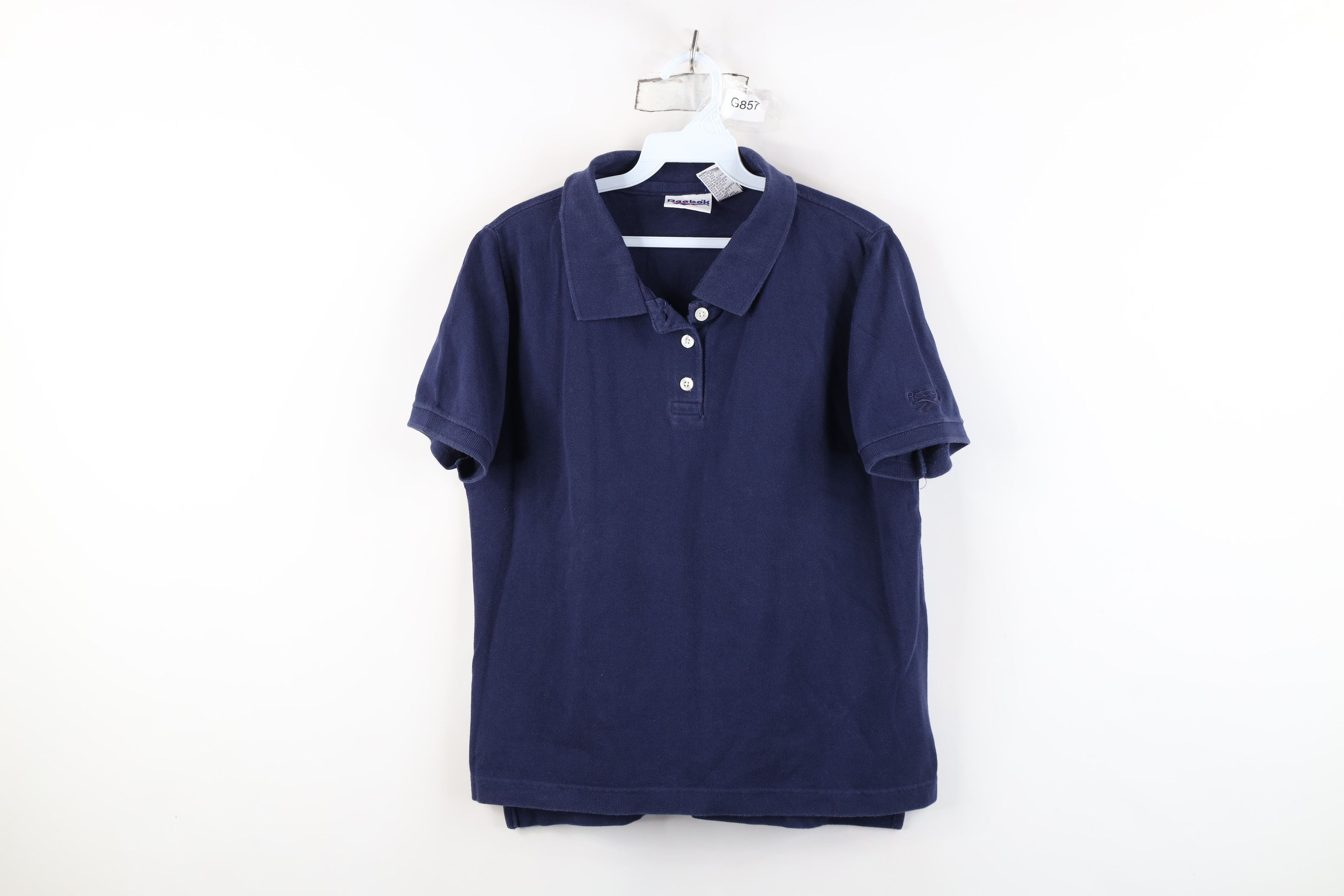 Reebok Vintage 90s Reebok Spell Out Collared Golf Polo Shirt Blue Size M / US 6-8 / IT 42-44 - 1 Thumbnail