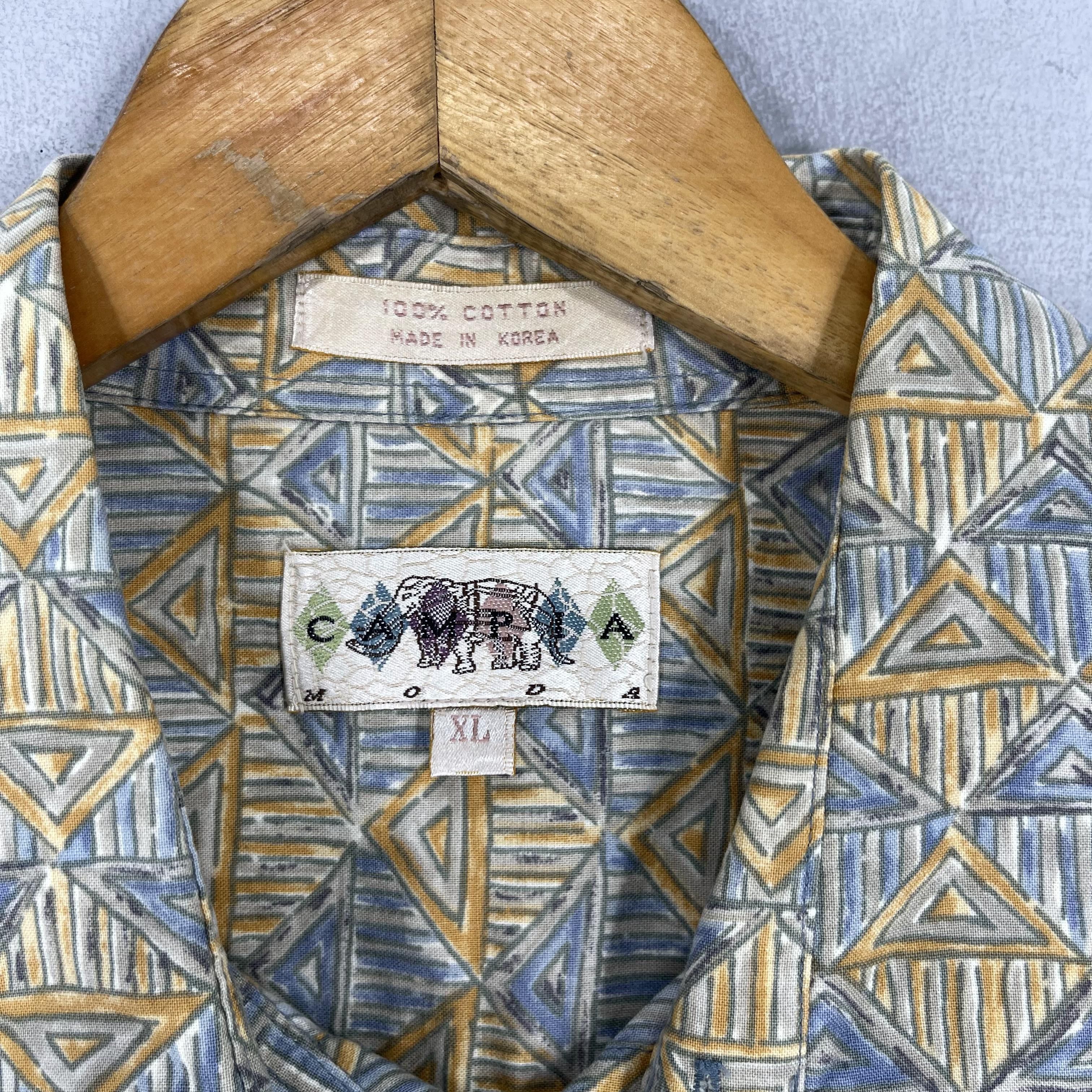 Japanese Brand CAMPIA MODA Hawaii Abstract Geometrical Artwork Shirt Size US XL / EU 56 / 4 - 5 Thumbnail