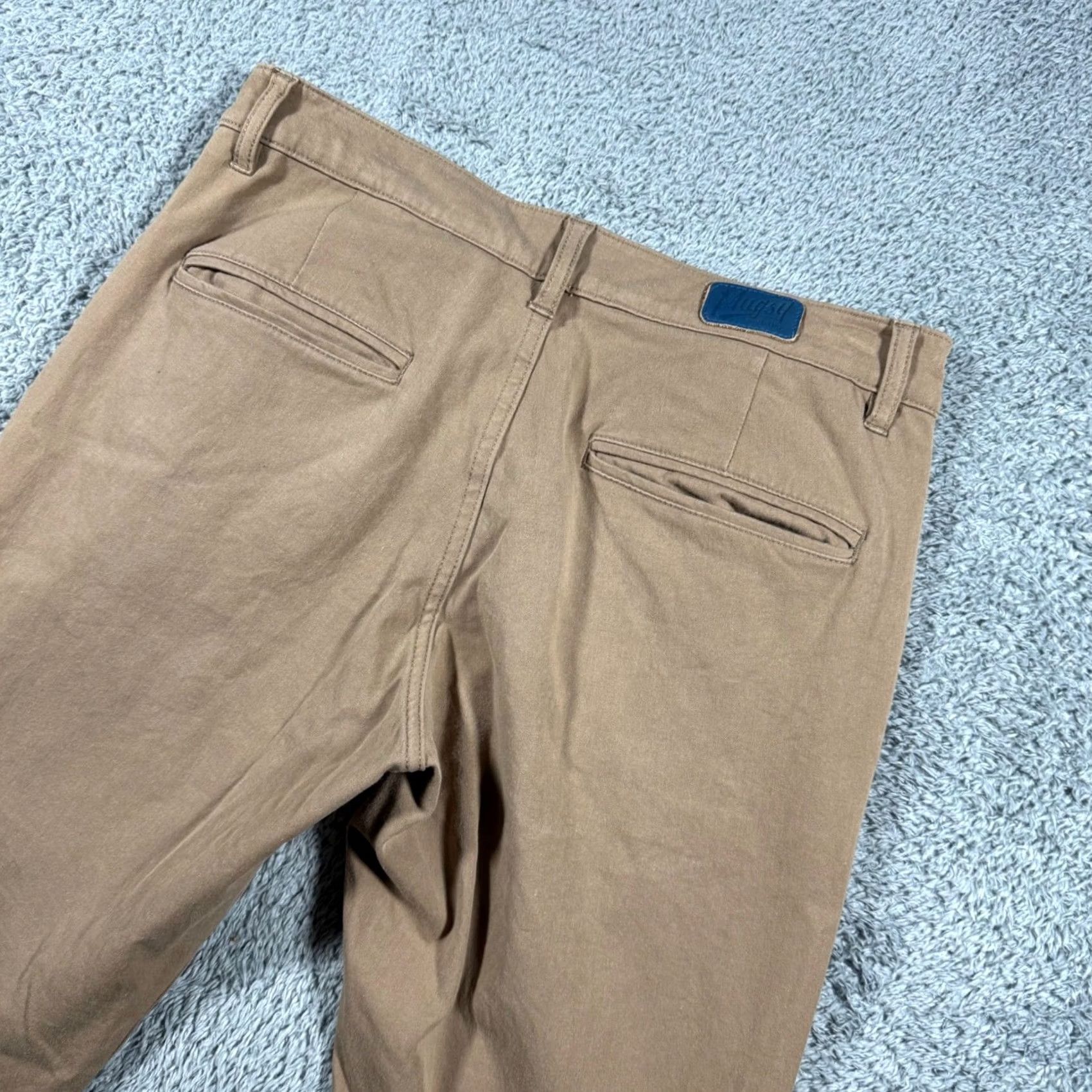 Vintage Mugsy Belmonts Chinos Pants Men 31x30 (31x28) Comfort Stretch Brown Size US 31 - 5 Thumbnail