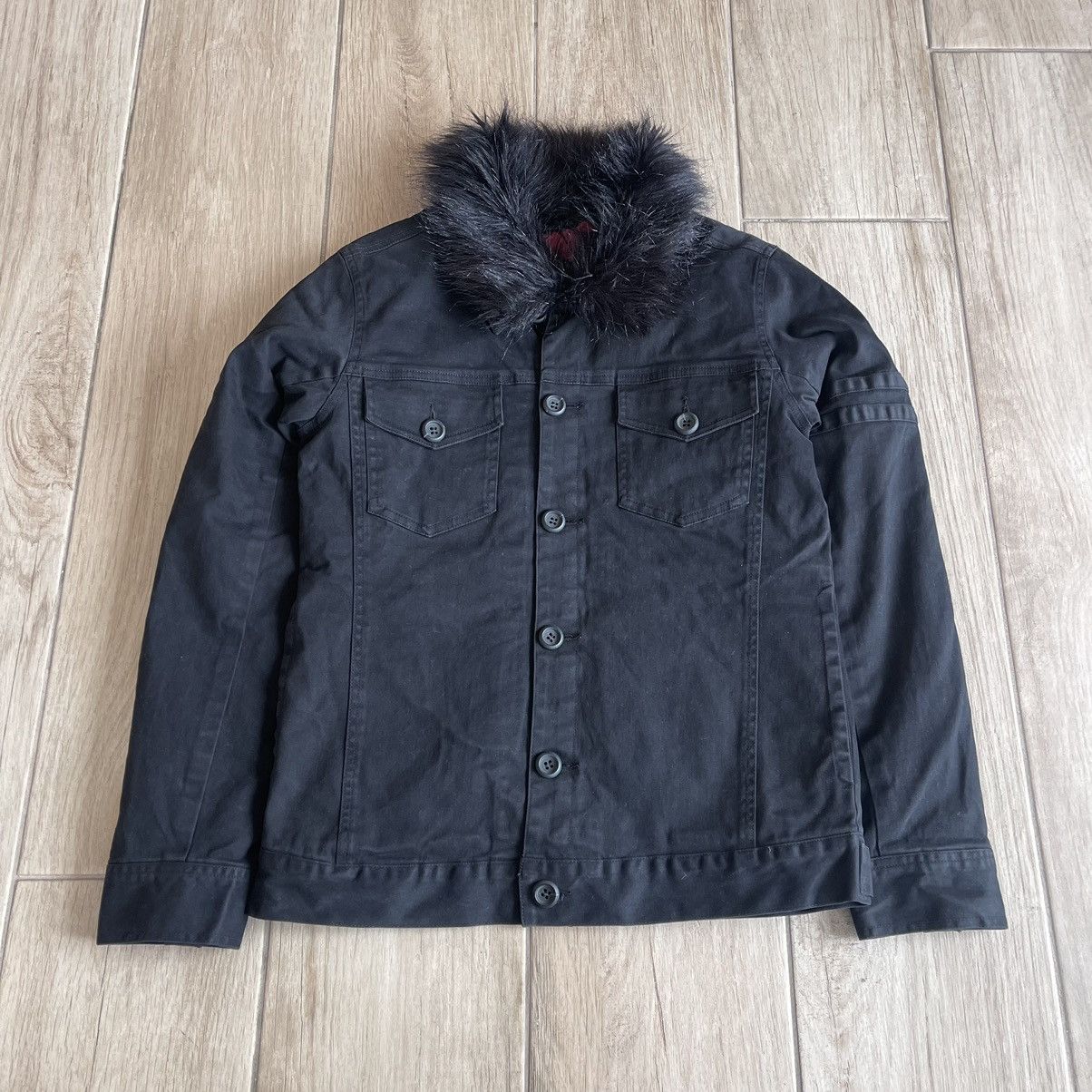 If Six Was Nine Vanana Gold Label Fur Collar Quilted Liner Trucker Jacket Size US M / EU 48-50 / 2 - 1 Thumbnail