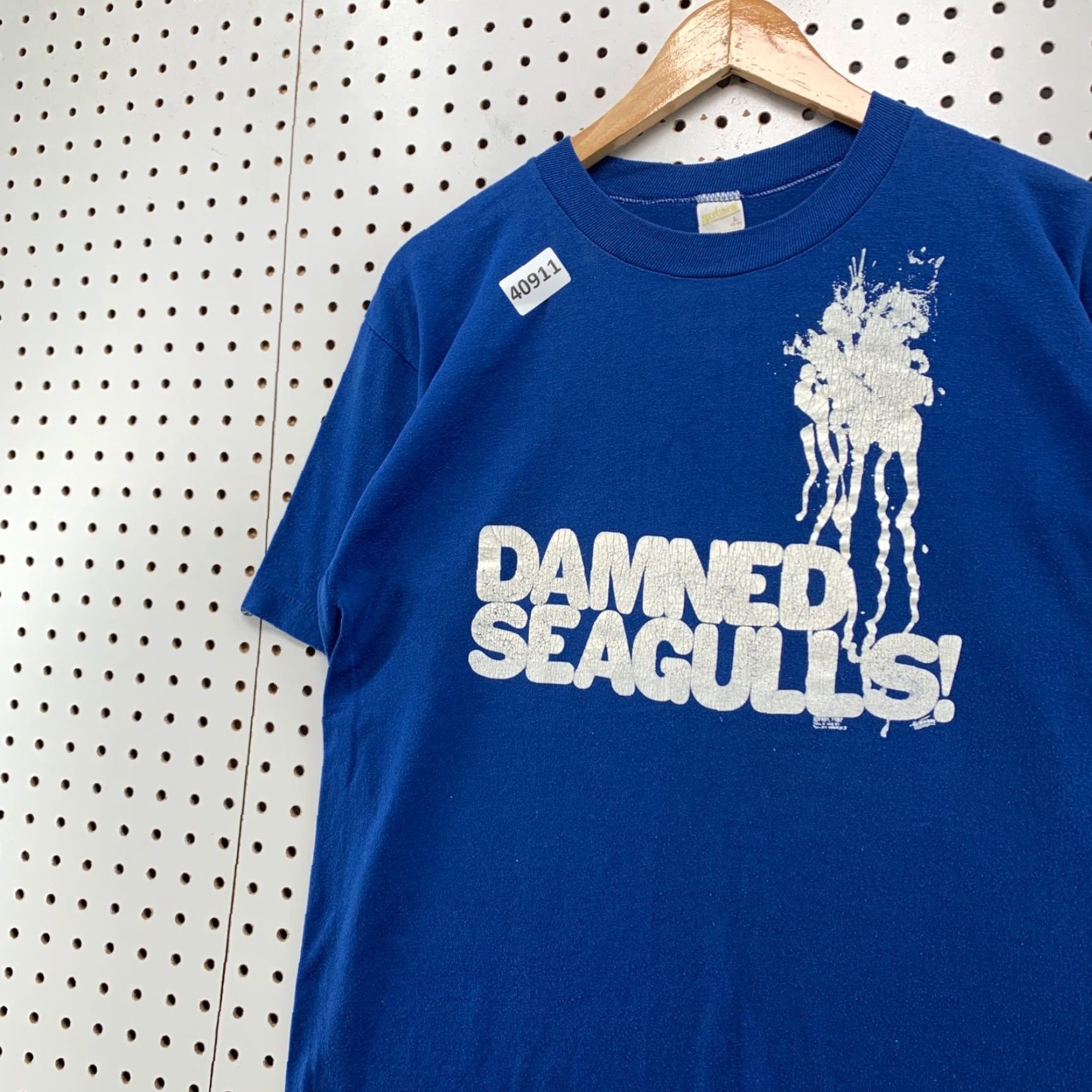Vintage VINTAGE 80s Sportswear Seagulls Funny Shirt L Blue Graphic Print Music Mens Size US L / EU 52-54 / 3 - 4 Thumbnail