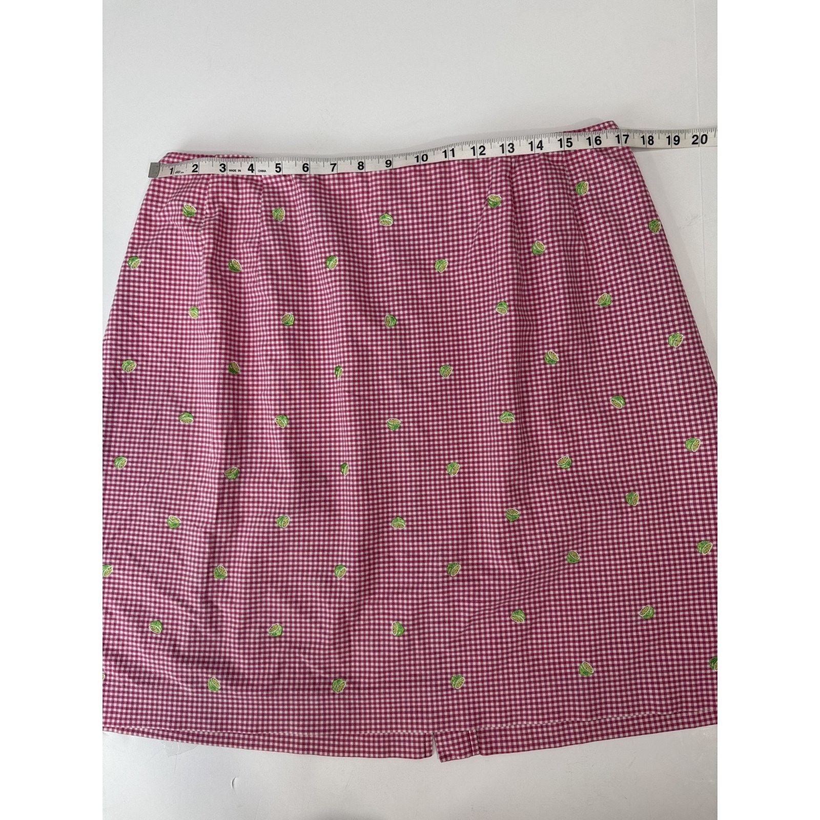 Talbots Talbots Women's Petite Pink Gingham Skort Lime 16W Size 34" / US 12 / IT 48 - 3 Thumbnail