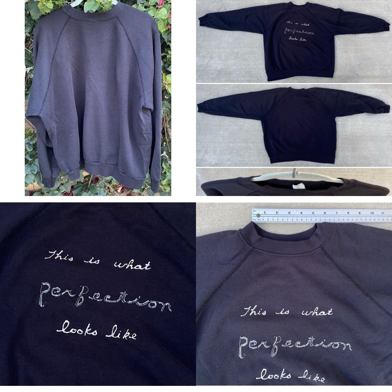 Tultex VINTAGE Tultex Sweatshirt This Is What Perfection Looks Like USA Black XL Men Crew Neck Size US XL / EU 56 / 4 - 10 Thumbnail