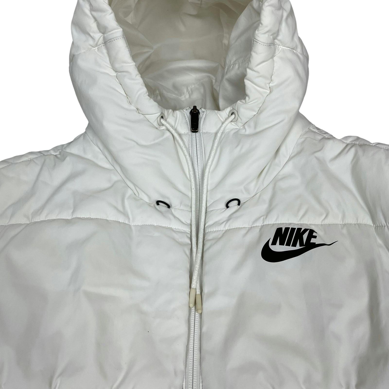 Nike Nike Women's White Polyester Full Zip Puffer Jacket Large Size L / US 10 / IT 46 - 3 Thumbnail
