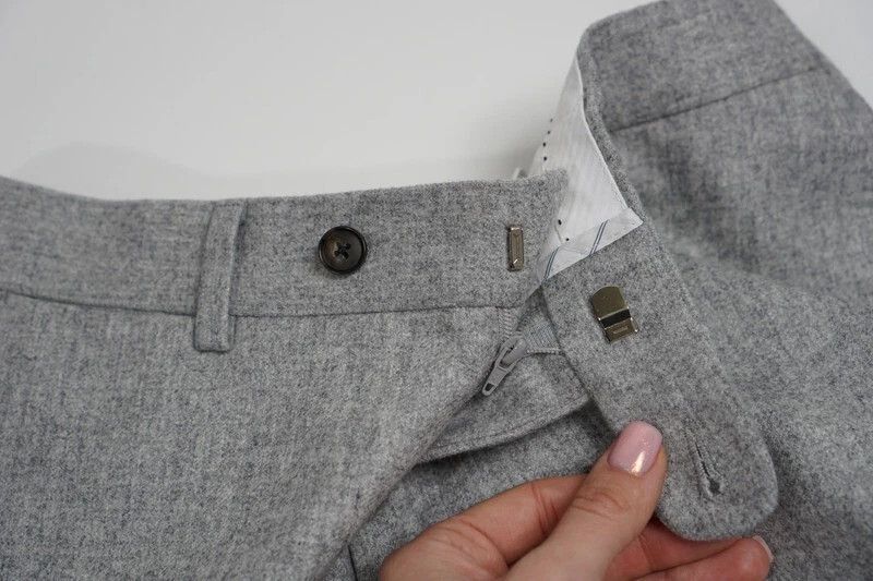Suitsupply Men Suitsupply Soho Turn - Up Trousers Flannel Grey UK/US44 Size 44R - 3 Thumbnail