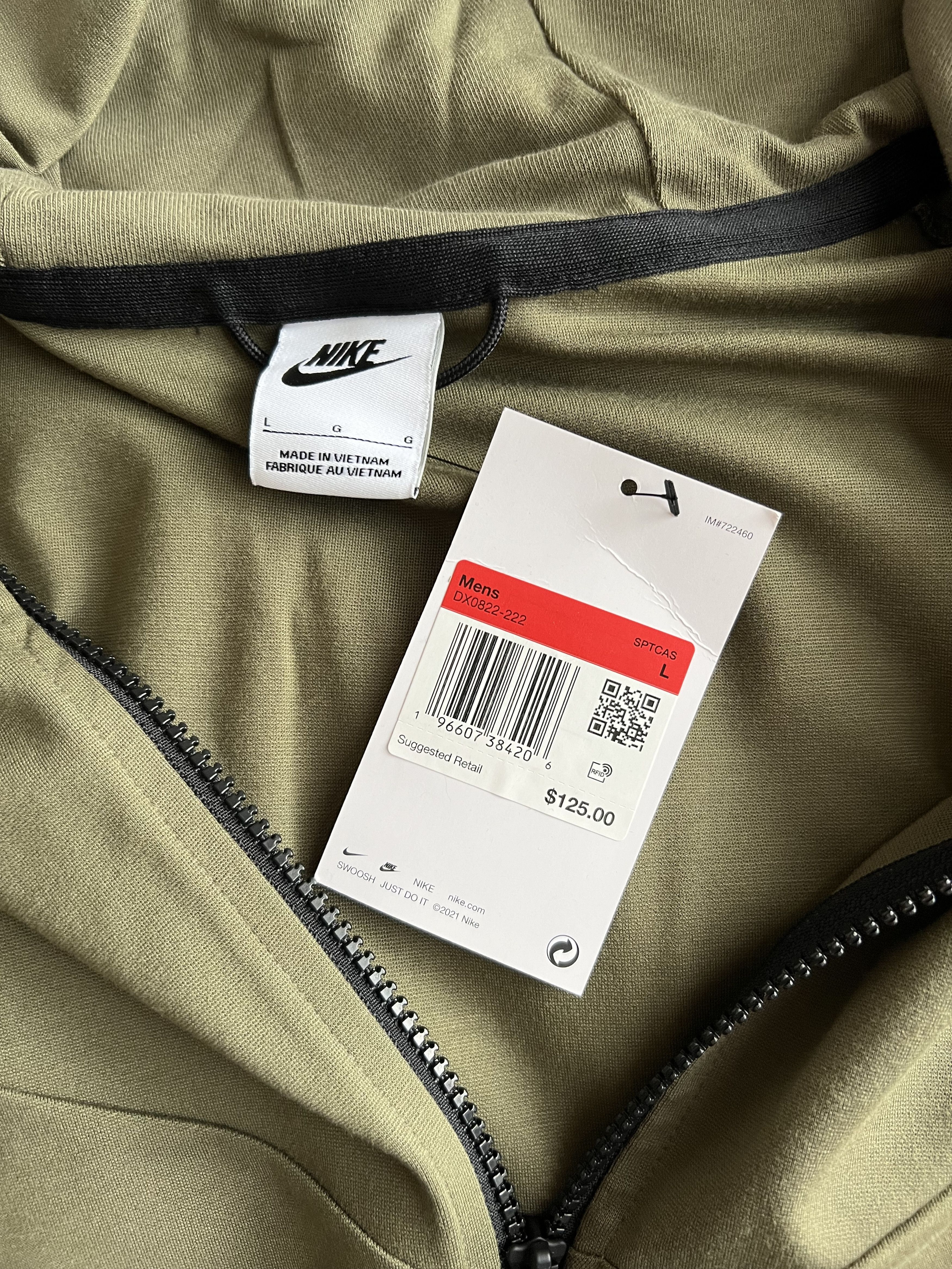 Nike Nike Tech Fleece Full Zip Sweatshirt in Olive Green Size US L / EU 52-54 / 3 - 7 Thumbnail