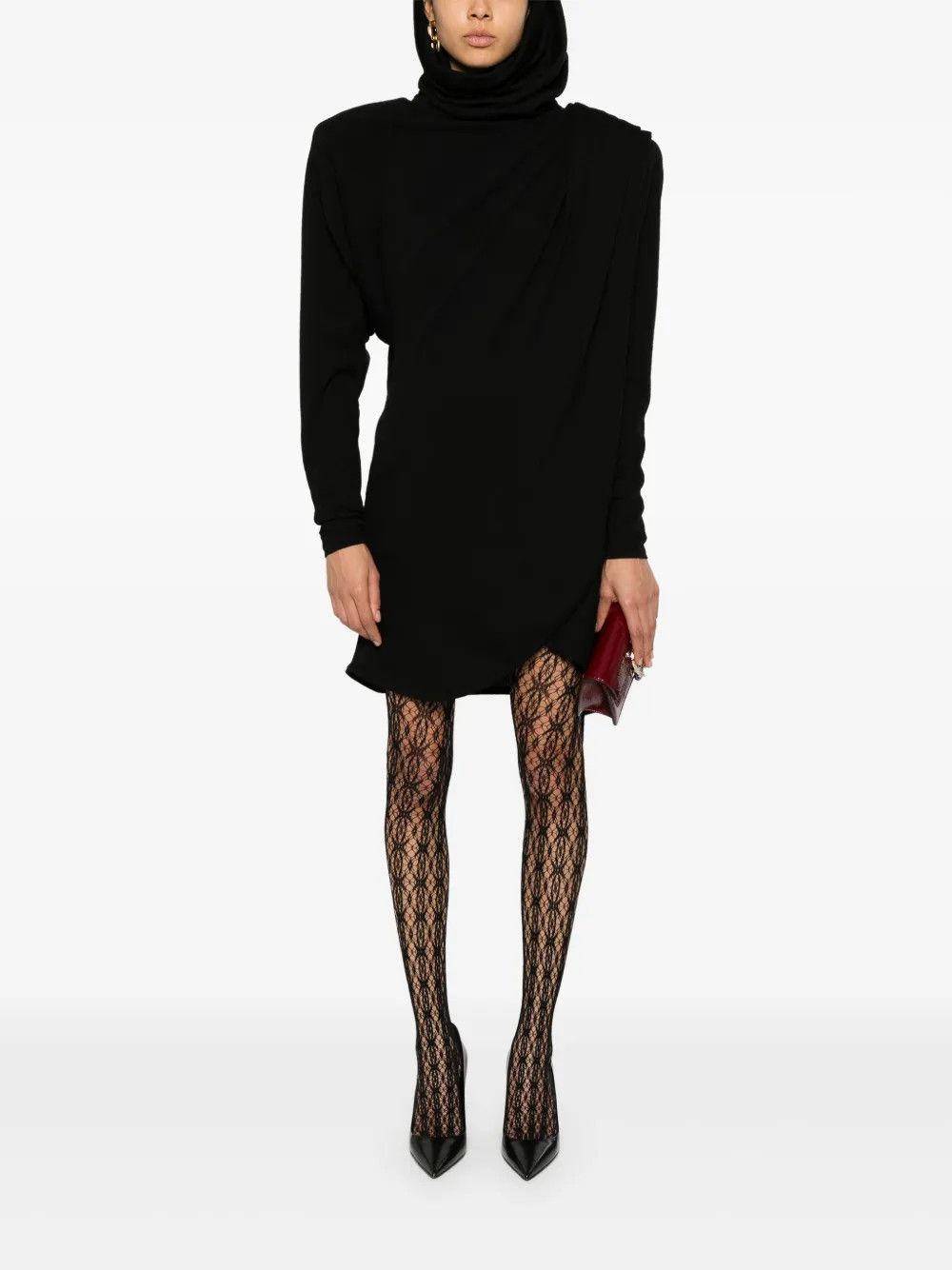 Saint Laurent Paris o1y0126 Mini Dress in Black Size M / US 6-8 / IT 42-44 - 5 Thumbnail