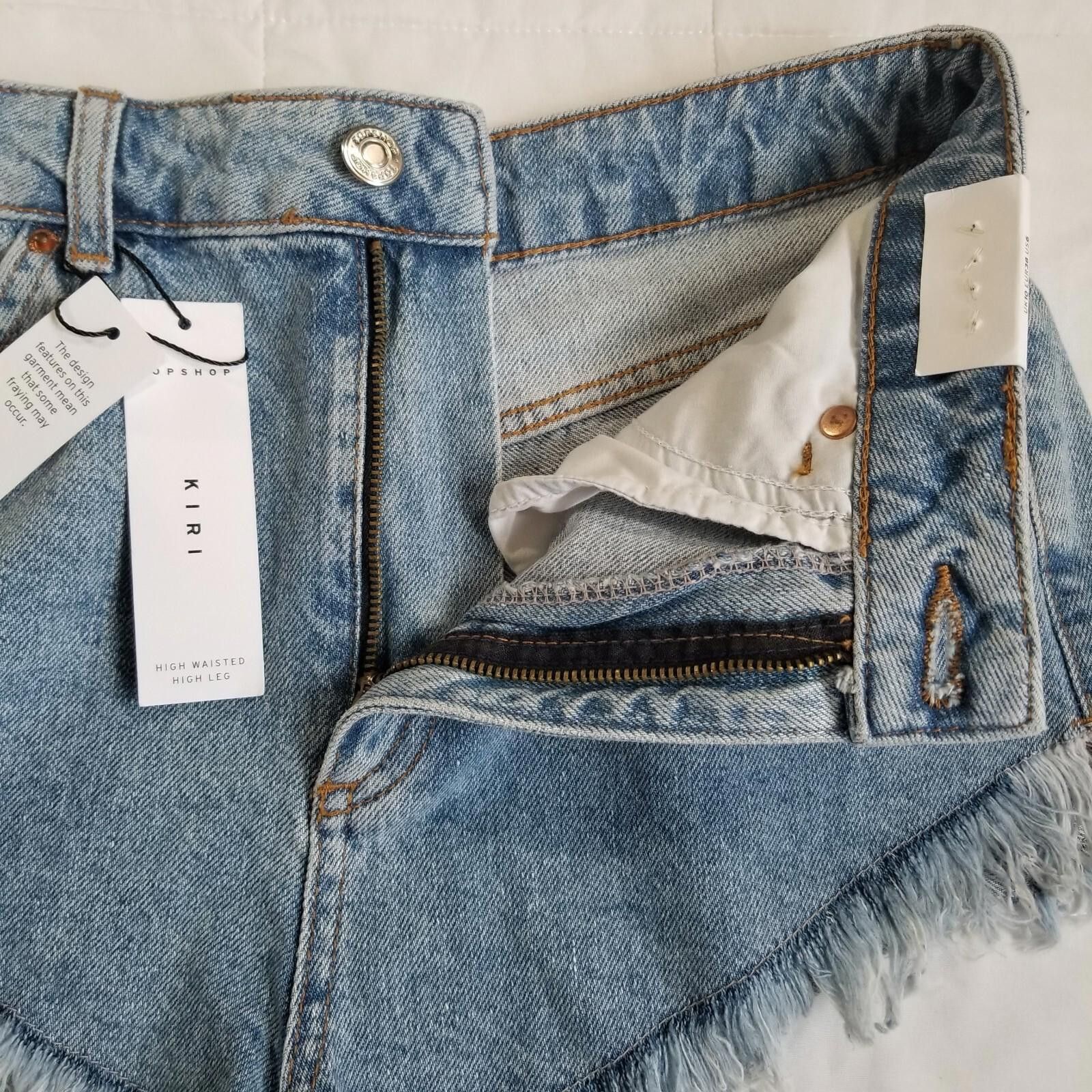 Topshop TopShop Womens Kiri Denim Jean Shorts High Waisted Size 6 Size 28" / US 6 / IT 42 - 4 Thumbnail