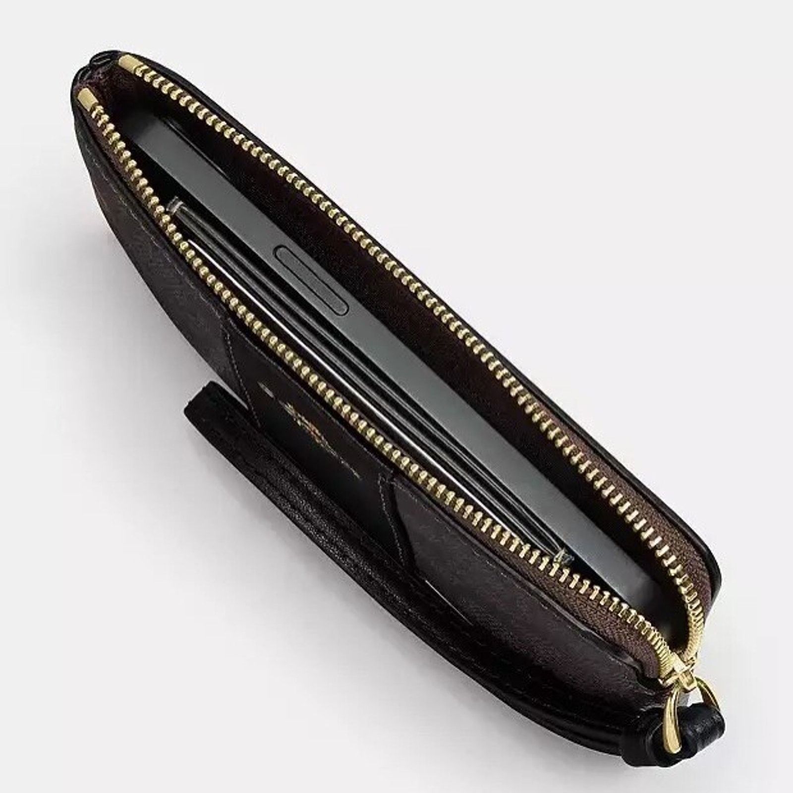 Coach NWT Coach CAQ75 Corner Zip Wristlet Canvas Silver/Hay Size ONE SIZE - 6 Thumbnail