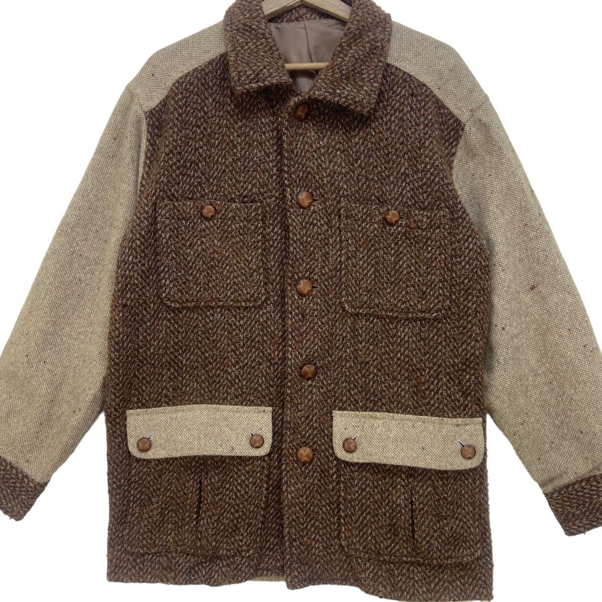 Japanese Brand × Vintage Vintage Japanese Brand Patchwork Rework Wool Jacket Size US S / EU 44-46 / 1 - 3 Thumbnail