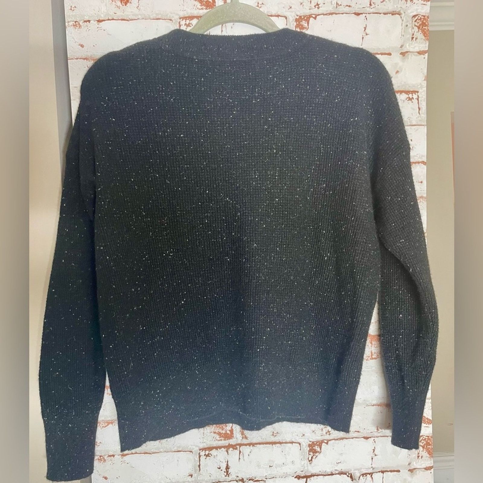 Madewell NWOT Madewell Cashmere Dark Knit V-Neck Sweater Size US M / EU 48-50 / 2 - 3 Thumbnail