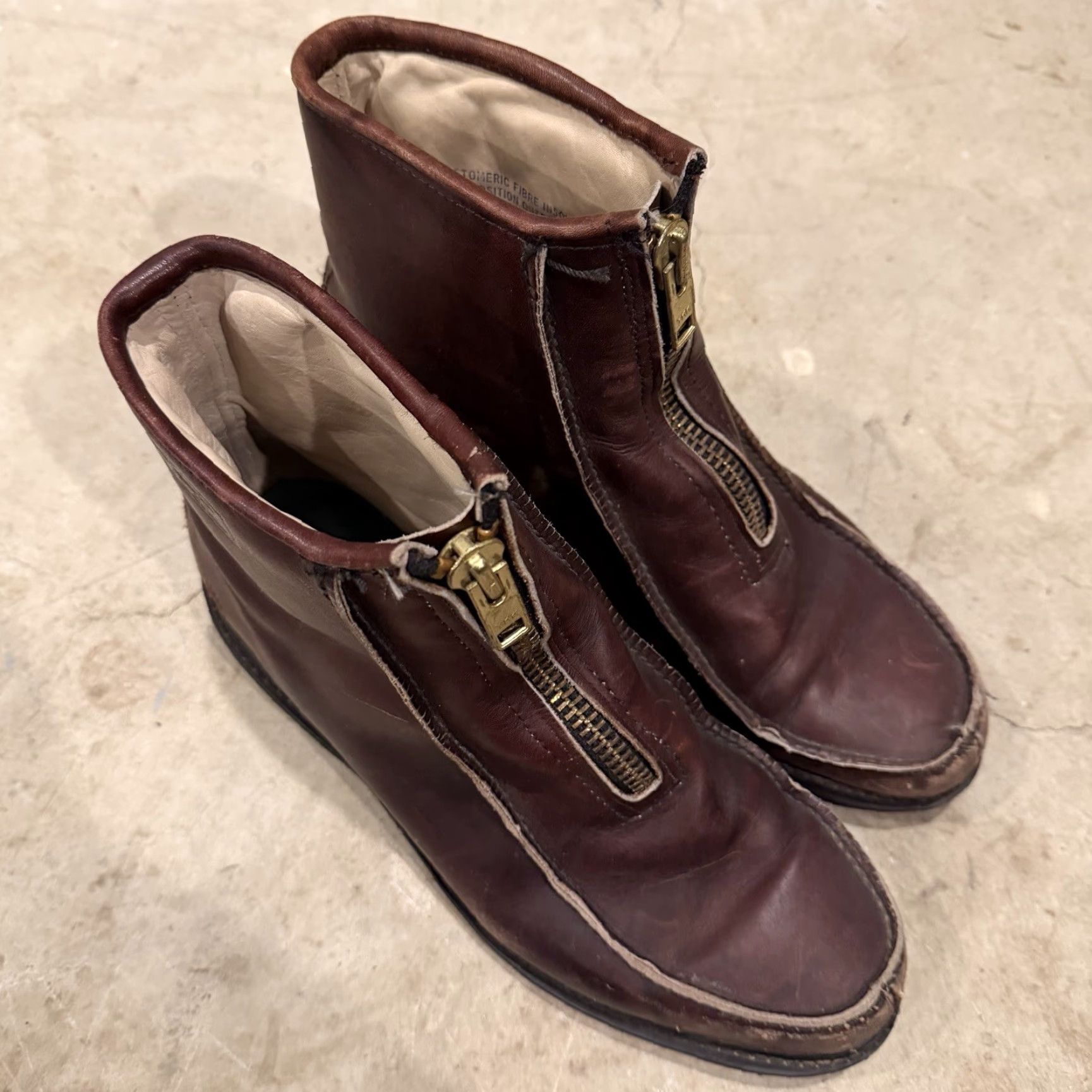 Doublet VINTAGE Double H Insulated Stadium Boots Style 5334 Mens Size 11.5 D Brown Western Workwear Leather Zipper Boots Mens Boots Size US 12 / EU 45 - 2 Thumbnail