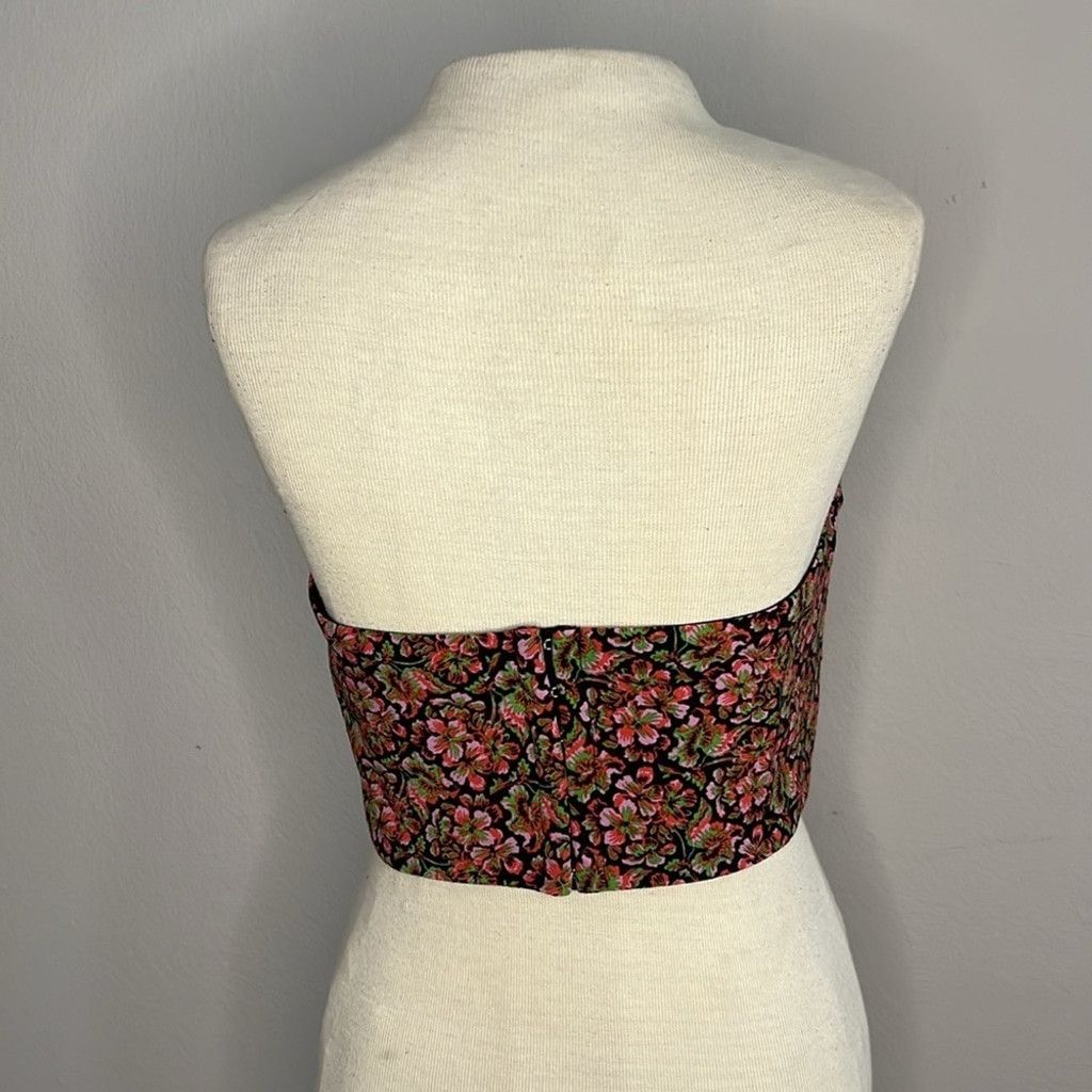 Zara Zara Women's Black and Pink Floral Corset Size M / US 6-8 / IT 42-44 - 5 Thumbnail