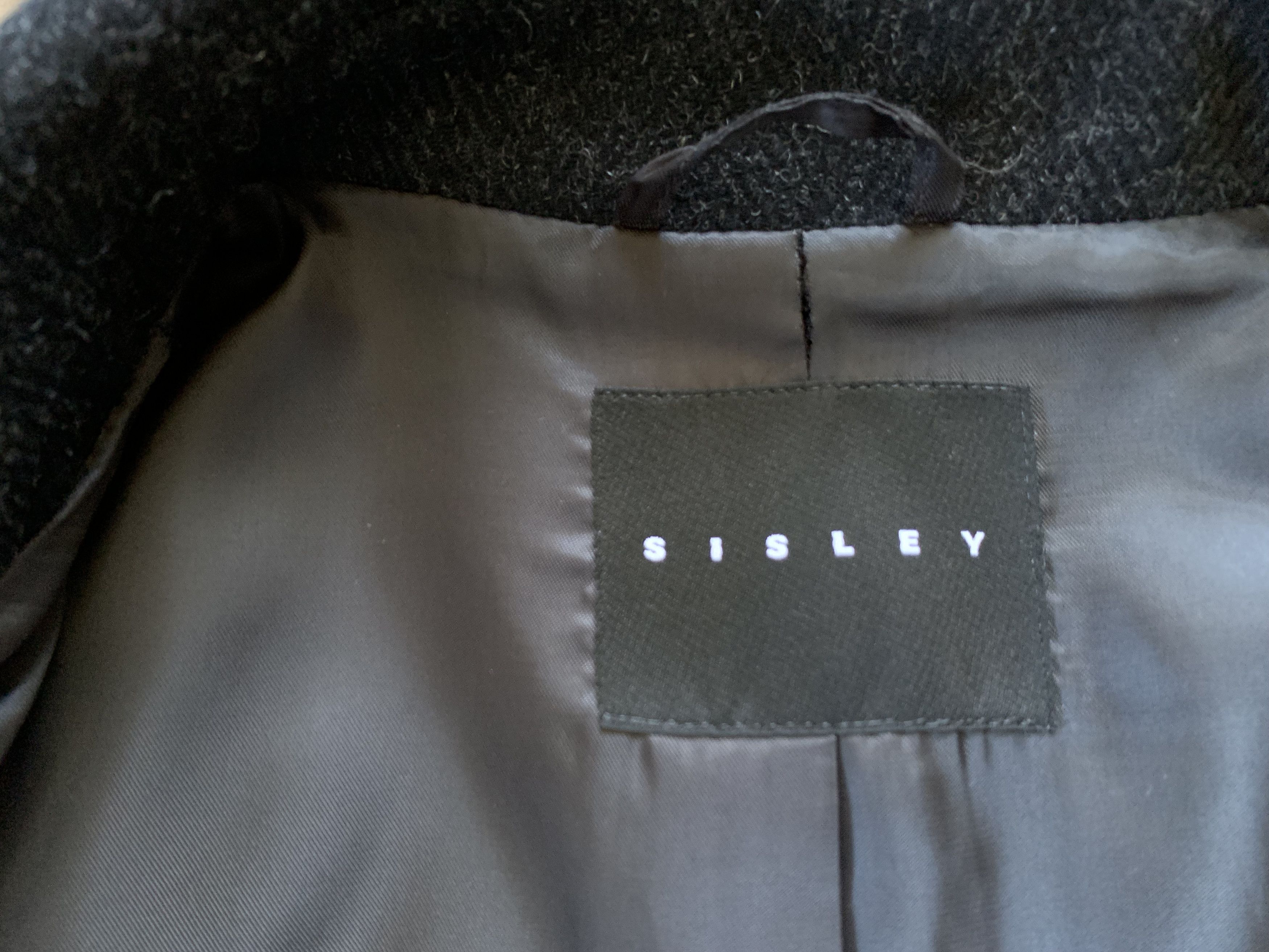 Designer × Sisley × Vintage Sisley Wool Black Heavy Coat Size US M / EU 48-50 / 2 - 8 Thumbnail