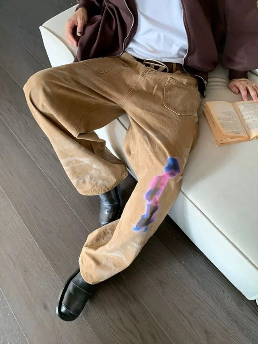 Japanese Brand × Jean Retro Versatile Loose Straight Hip Hop Jeans Size US 35 - 3 Thumbnail