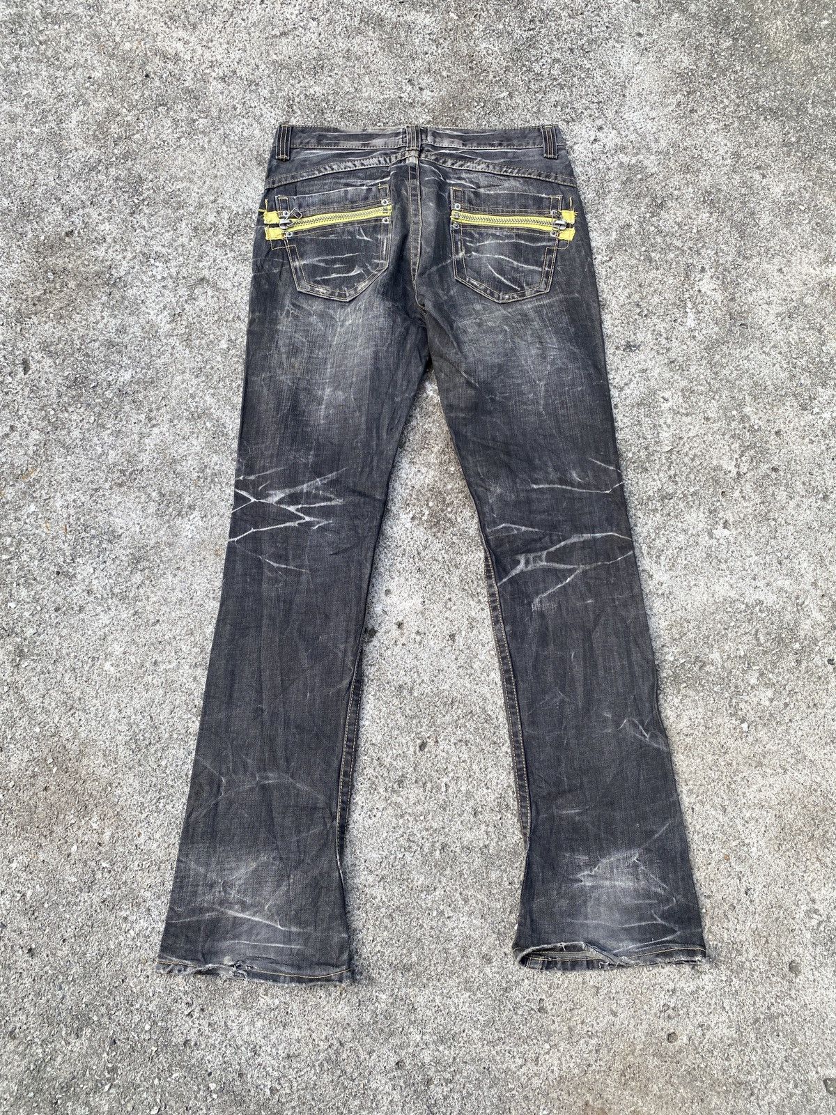 If Six Was Nine × Japanese Brand × Tornado Mart Ozz First Pinball Distressed Claw Marks Slim Flare Denim Size US 30 / EU 46 - 2 Thumbnail