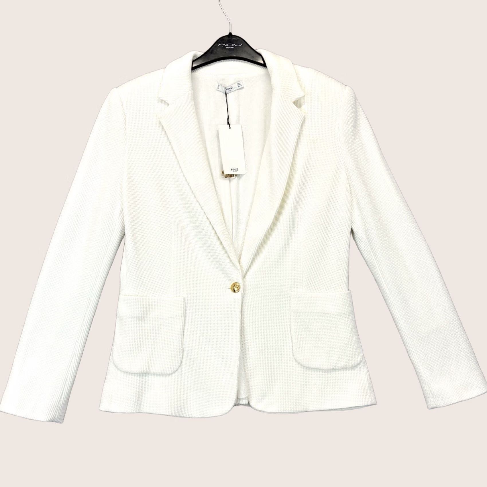 Mango VINTAGE not applicable MNG Mango Blazer Jacket Ivory Women’s L Casual Defects Size L / US 10 / IT 46 - 1 Thumbnail