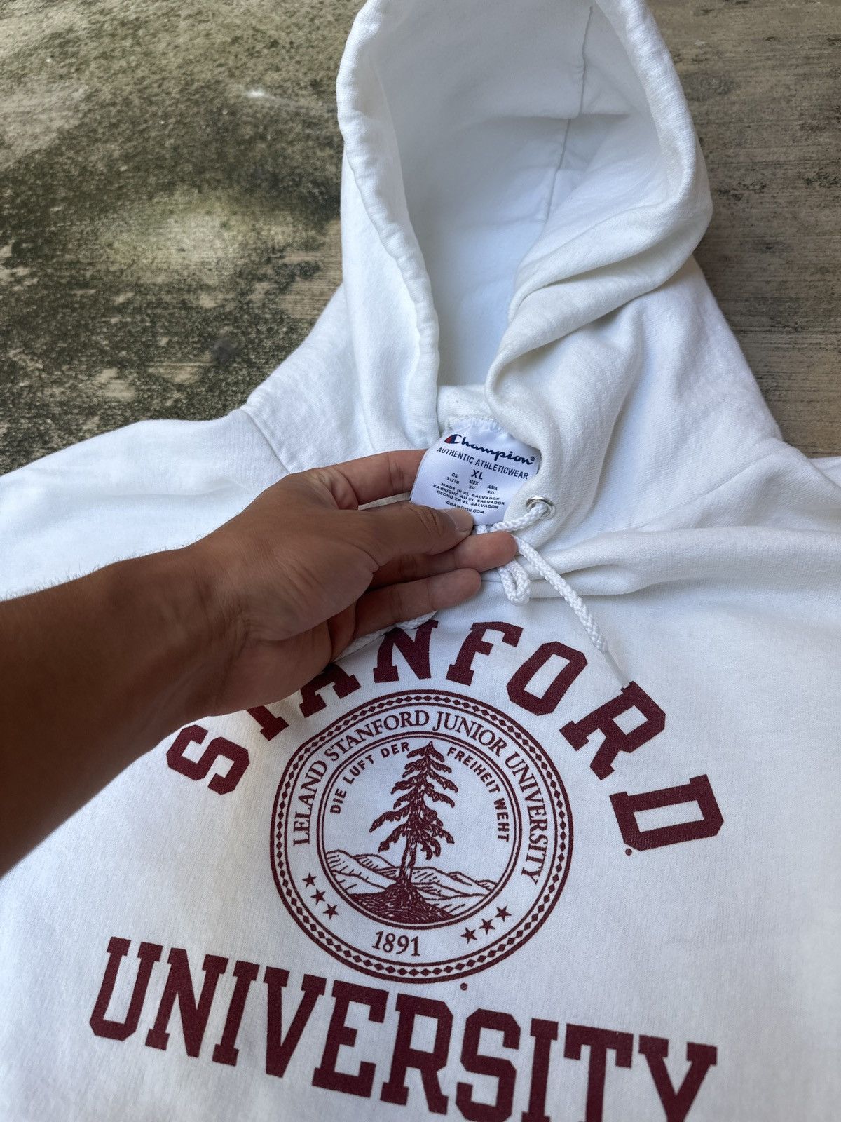 Champion × Vintage Vintage 90s White Champion Harvard University Hoodie XL Size US XL / EU 56 / 4 - 2 Thumbnail