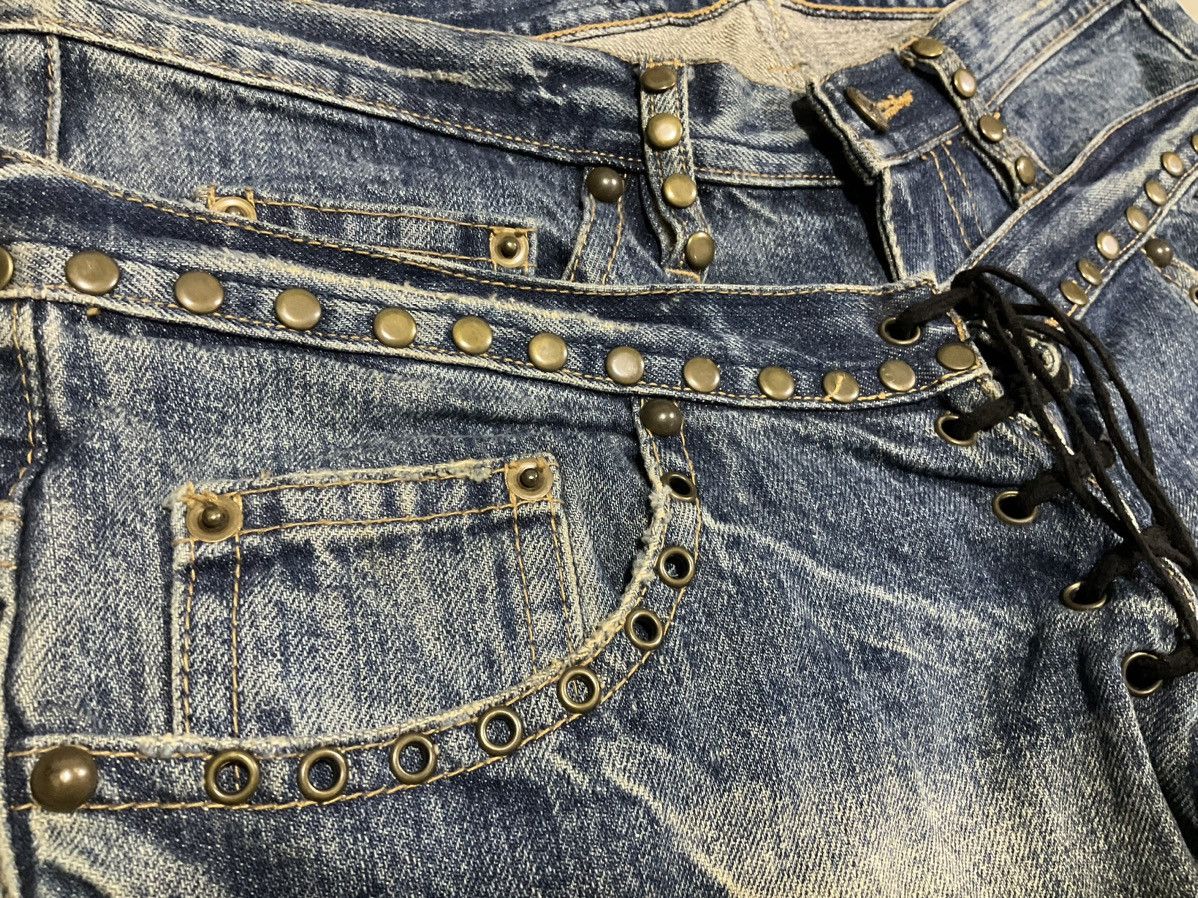 If Six Was Nine Midas Double Waist Lace Up Flared Denim Patchwork Size US 32 / EU 48 - 5 Thumbnail