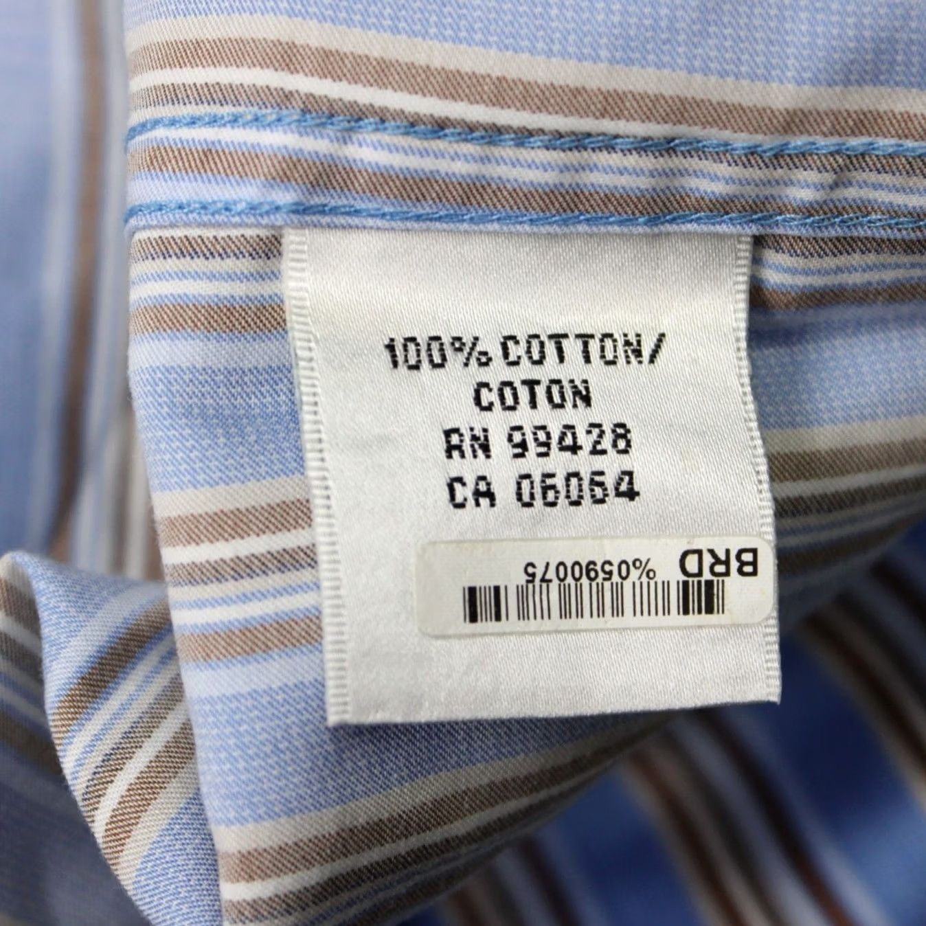 BUGATCHI Bugatchi Shirt Mens Large Blue Striped Button-Up Long Sleeve Cotton Shirt Size US L / EU 52-54 / 3 - 7 Thumbnail