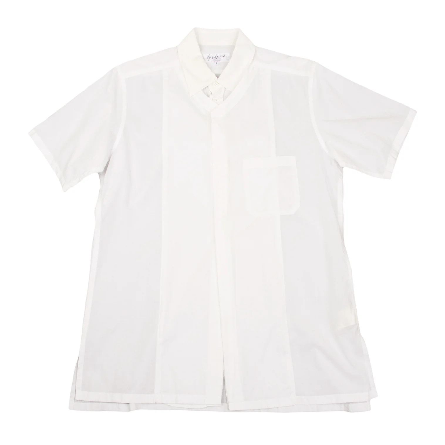 Yohji Yamamoto Yohji Yamamoto Cotton Double Design Short-Sleeve Shirt Size US M / EU 48-50 / 2 - 1 Thumbnail