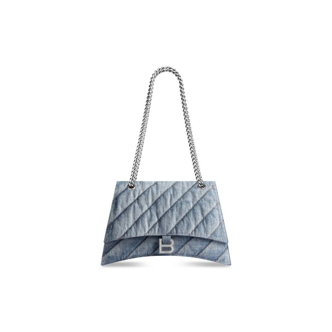 Balenciaga o1bcso1str0226 Size: OS / Crush Chain Bag Medium in Blue Size ONE SIZE - 1 Thumbnail