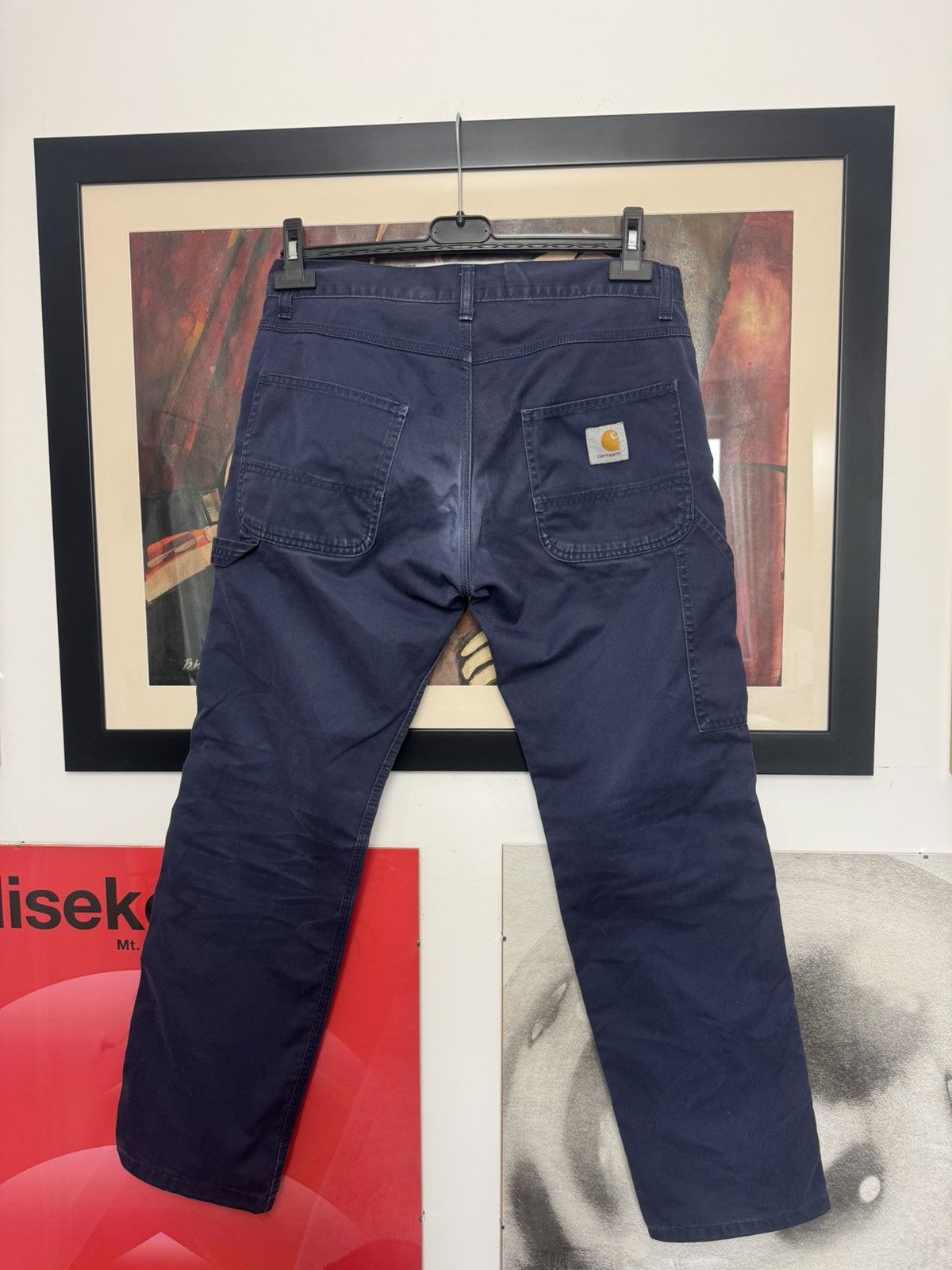 Carhartt Vintage Y2k Carhartt Fort Pant Washed Navy Rare Work Hype Size US 31 - 1 Thumbnail