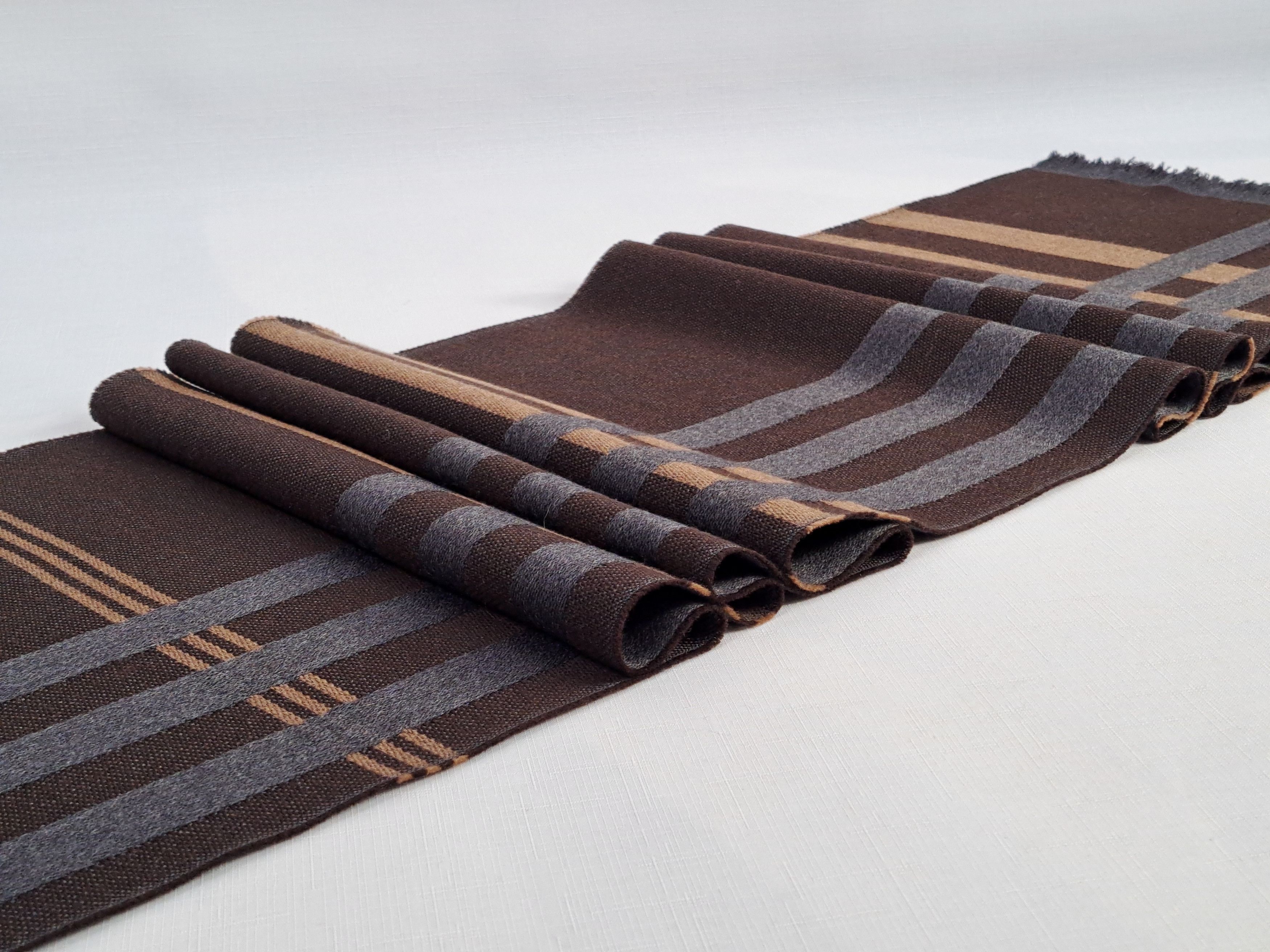 Ermenegildo Zegna ERMENEGILDO ZEGNA stripe fringed wool scarf. Size ONE SIZE - 4 Thumbnail