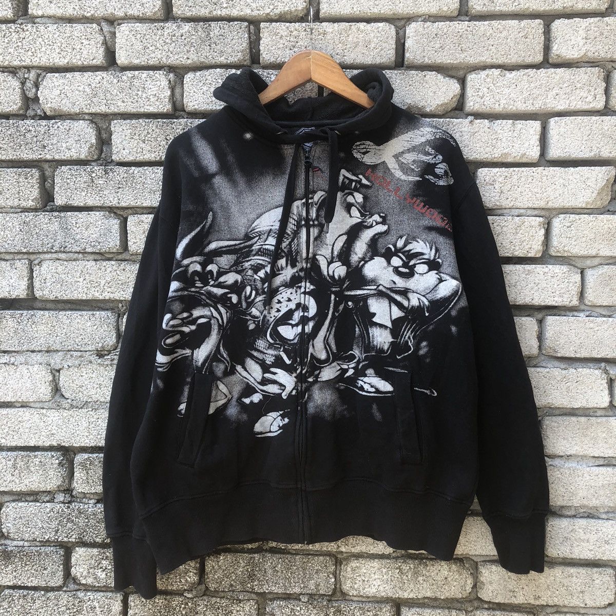 Vintage Vintage L29 Looney Tunes Zipper Hoodie Fullprint Size US M / EU 48-50 / 2 - 1 Thumbnail