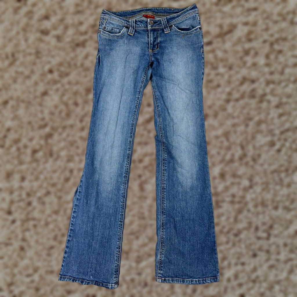 Denime Kika Jeans Womens 3 Blue Denim Flared Low Rise 5-Pocket Stretch Cotton Size 26" / US 2 / IT 38 - 1 Thumbnail