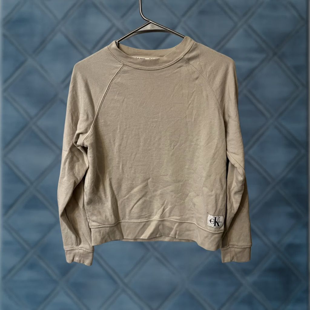 Calvin Klein Calvin Klein Sweatshirt Women Size Small Beige Long Crew Neck Size S / US 4 / IT 40 - 1 Thumbnail