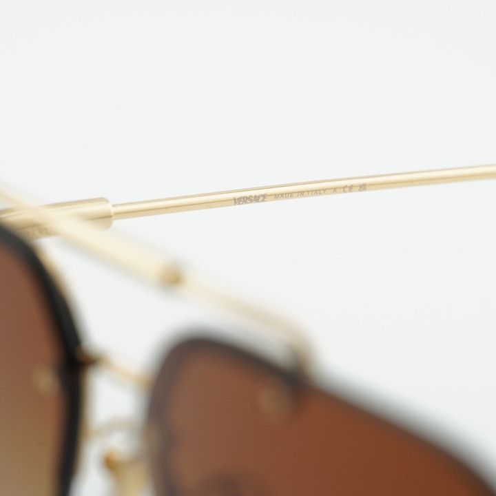 Versace Versace VE2296 100213 Sunglasses Gold Aviator Frame, Brown G Size ONE SIZE - 8 Thumbnail