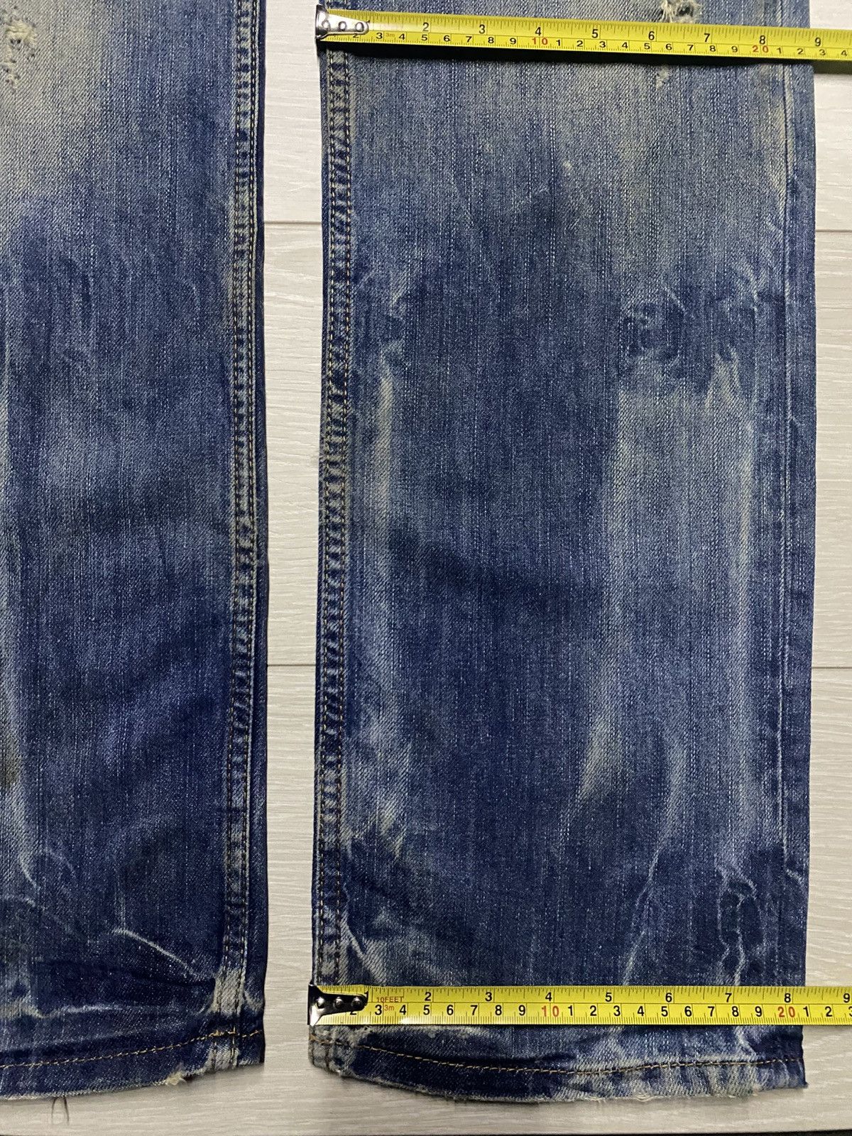 Rhude × Zara Vintage Zara Denim Mud Wash Distressed Loose Jeans Size US 34 / EU 50 - 20 Thumbnail