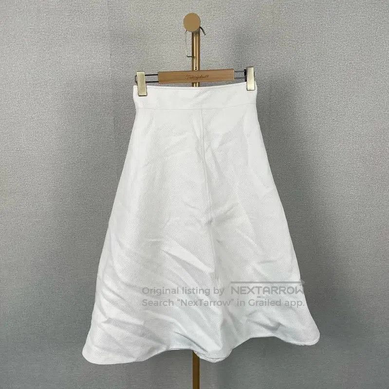Dior White Cotton Women's Midi Skirt .